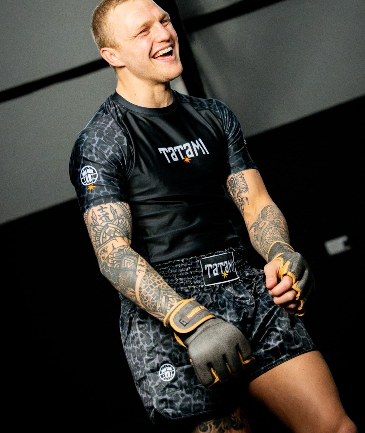 Tatami Short Sleeve Rash Guard - Black Leopard