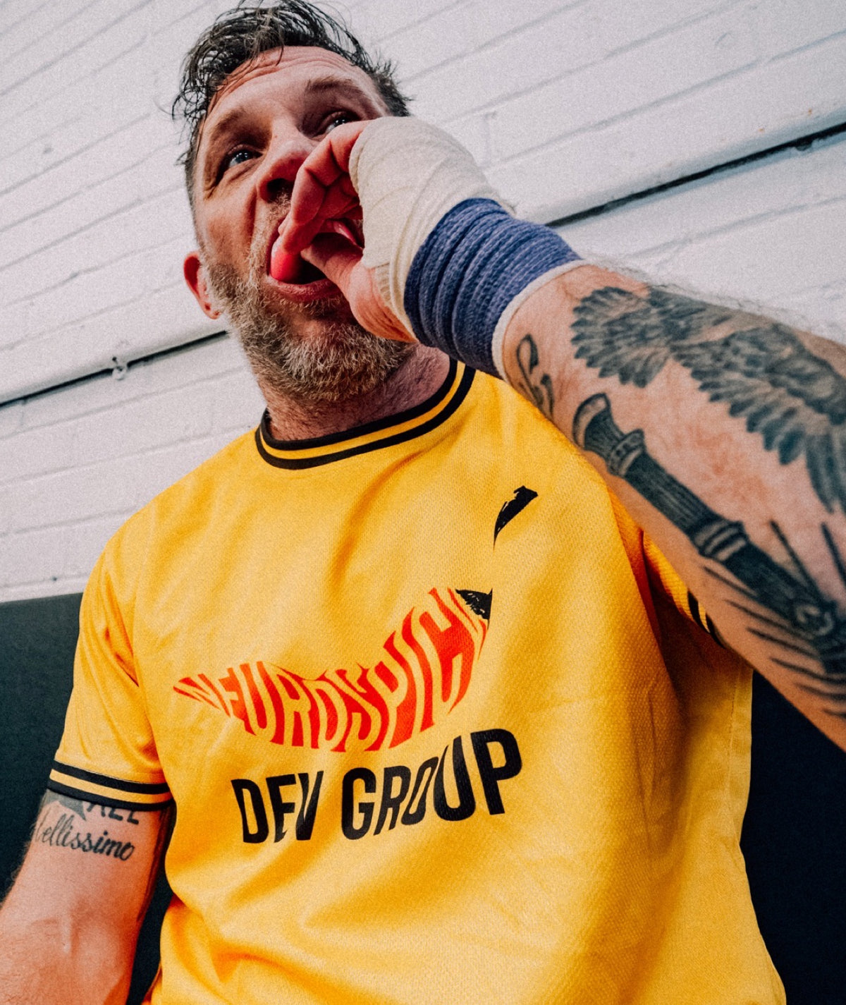 Autsiders Social Club Mesh Grapple T-Shirt - Yellow