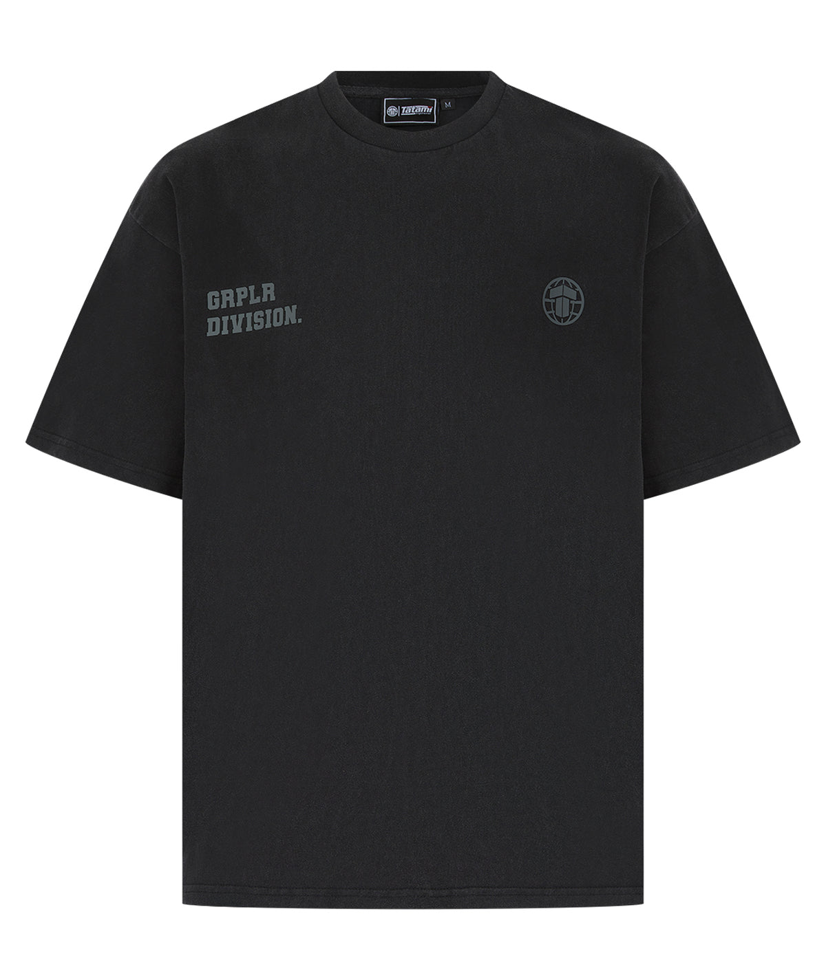 GRPLR Division Oversized Stone Washed T-Shirt - Black