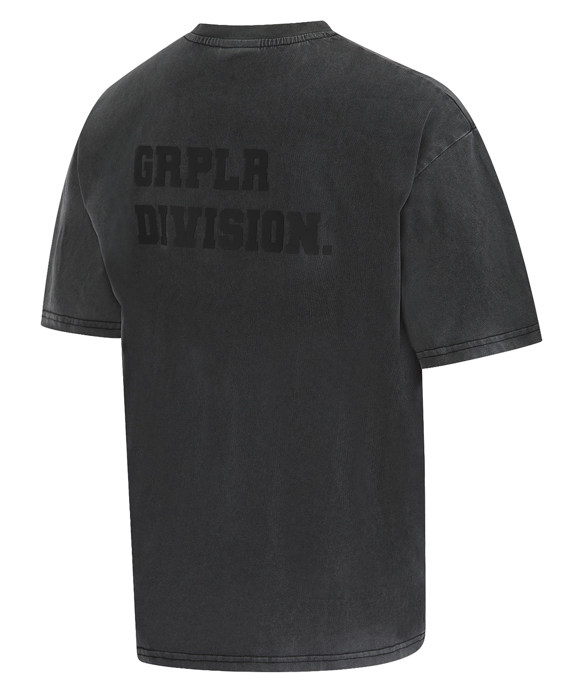 GRPLR Division Oversized Stone Washed T-Shirt - Grey