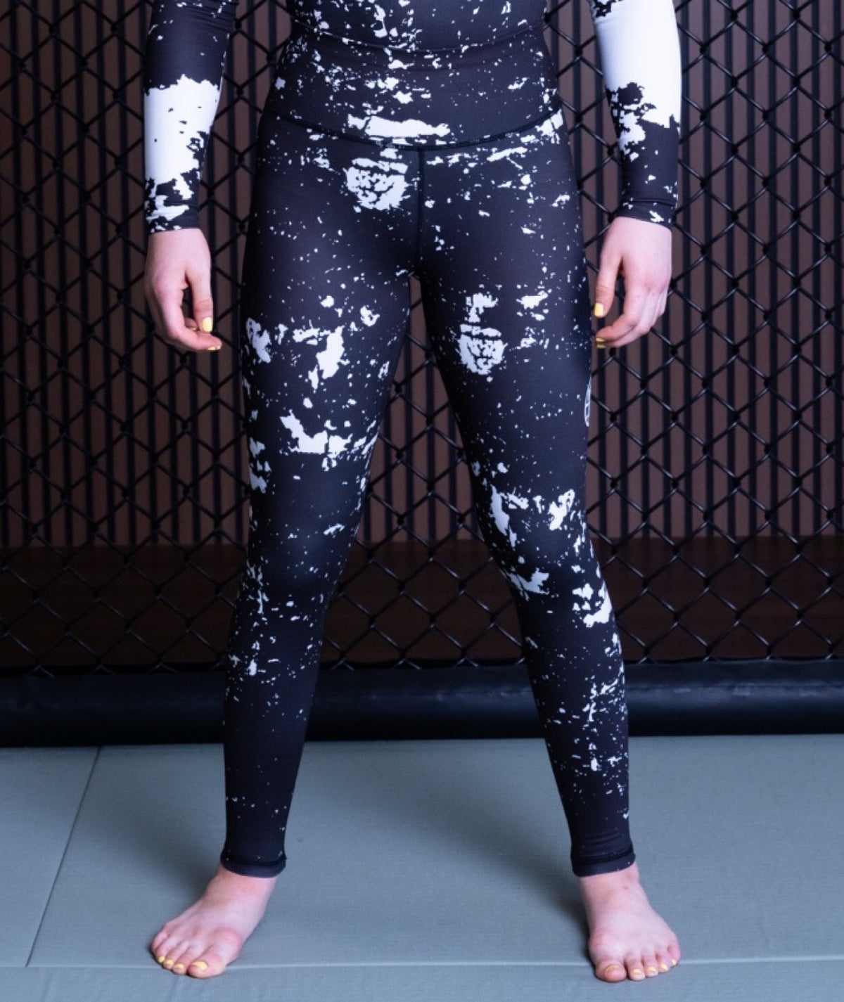 Ladies Helena Punk Leggings - Black & White