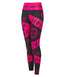 Ladies Helena Taped Leggings - Black & Pink