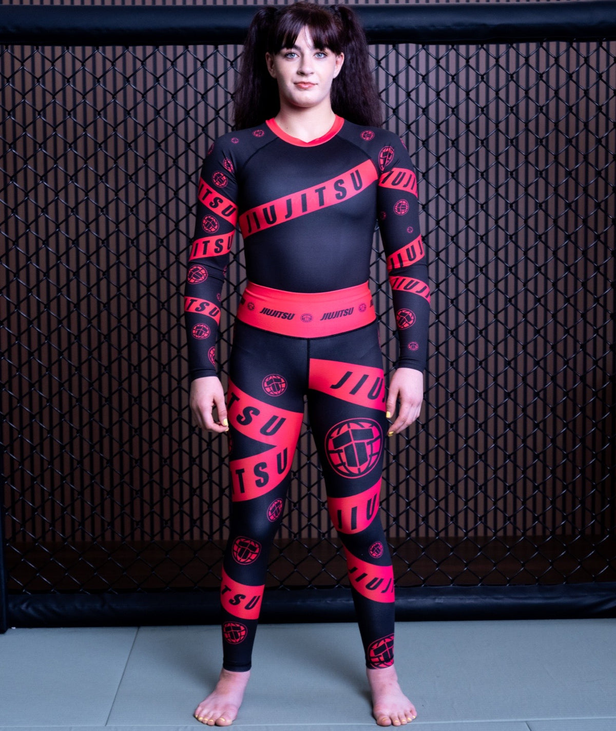Ladies Helena Taped Leggings - Black & Pink