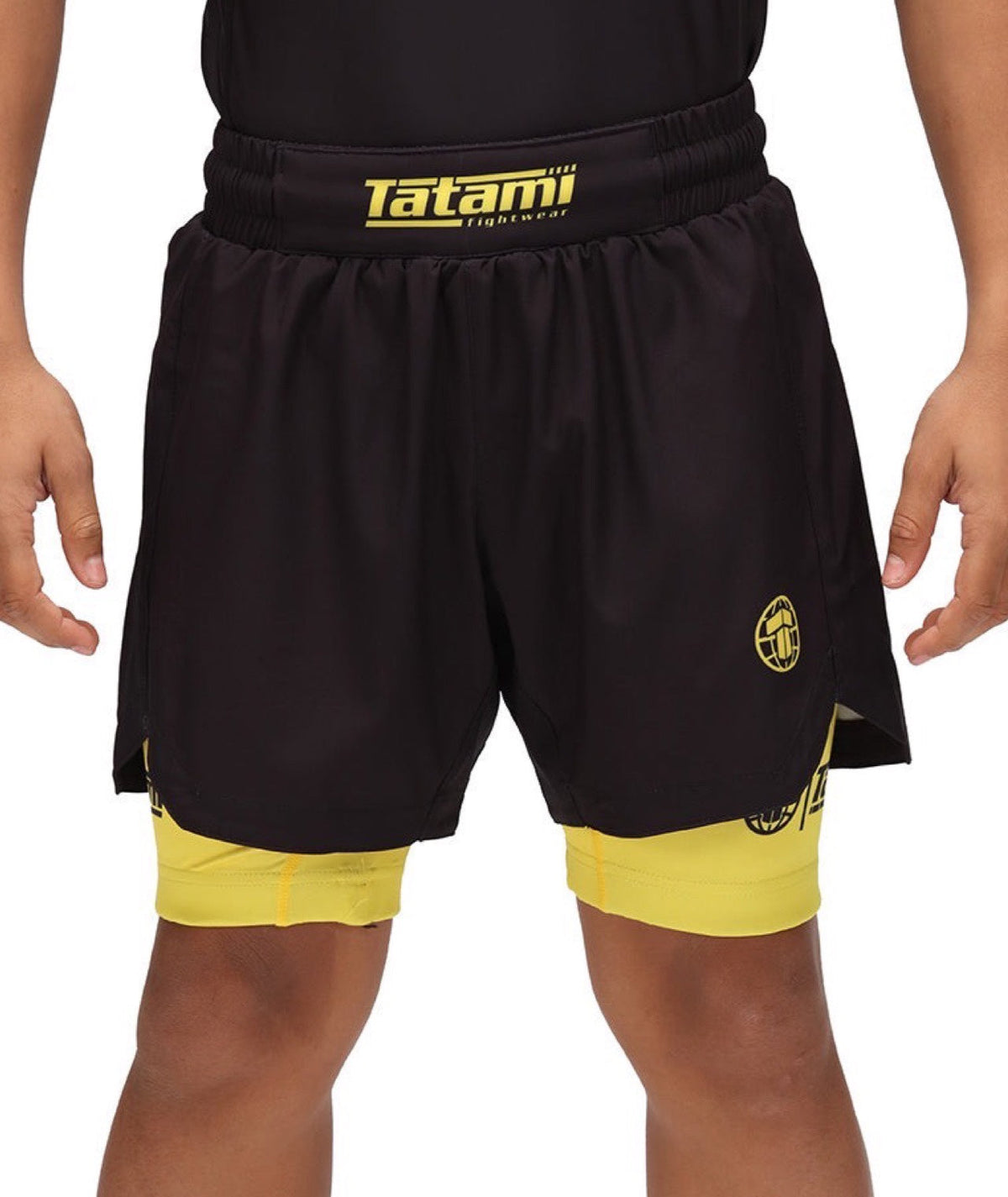Kids Dual Layer Grappling Shorts - Yellow