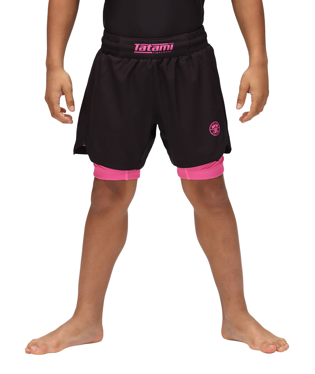 Kids Dual Layer Grappling Shorts - Pink