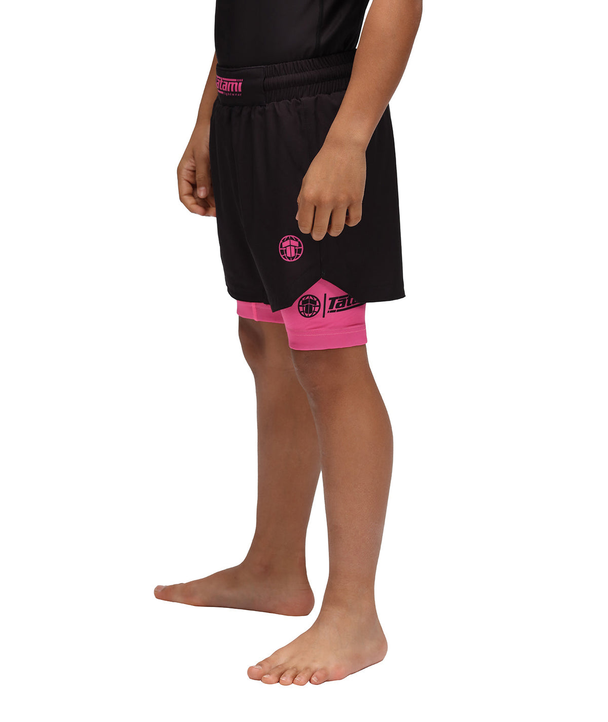 Kids Dual Layer Grappling Shorts - Pink