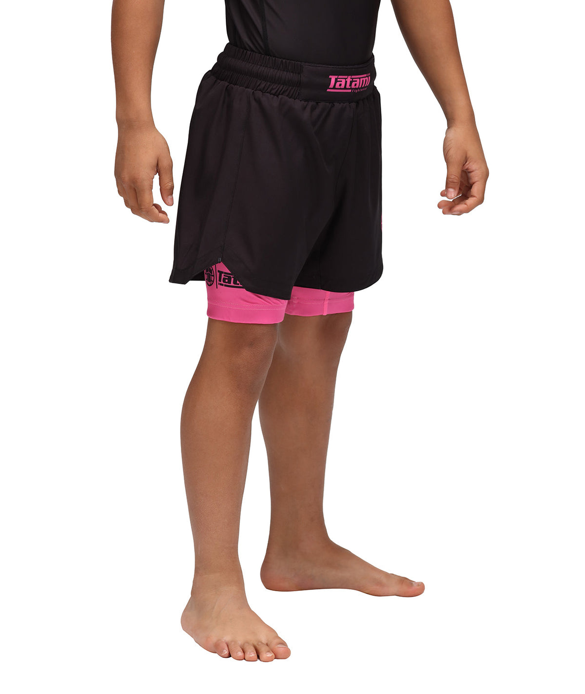 Kids Dual Layer Grappling Shorts - Pink