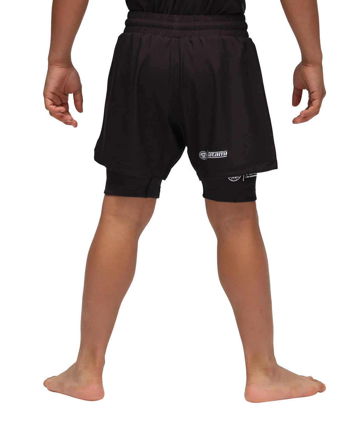 Kids Dual Layer Grappling Shorts - Black
