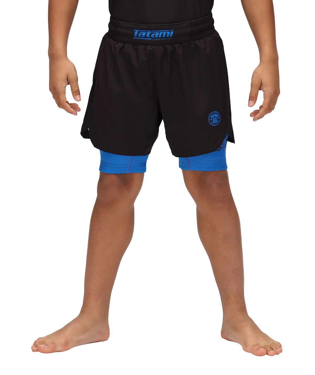Kids Dual Layer Grappling Shorts - Blue