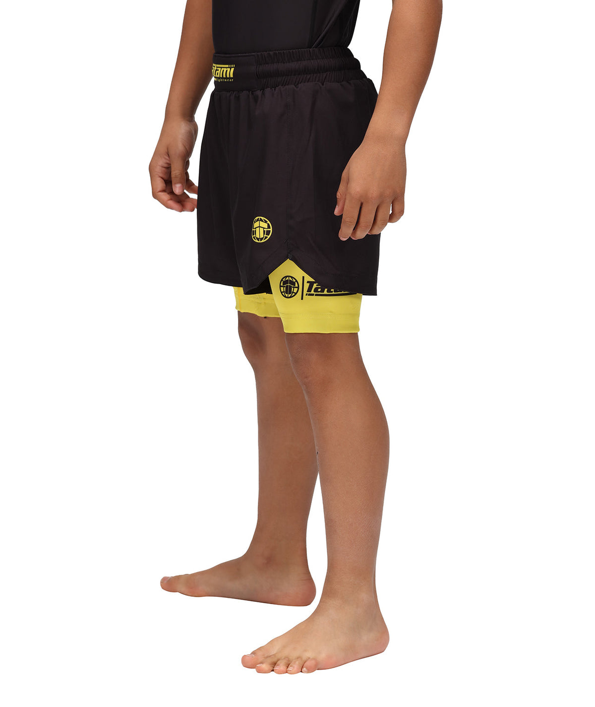Kids Dual Layer Grappling Shorts - Yellow