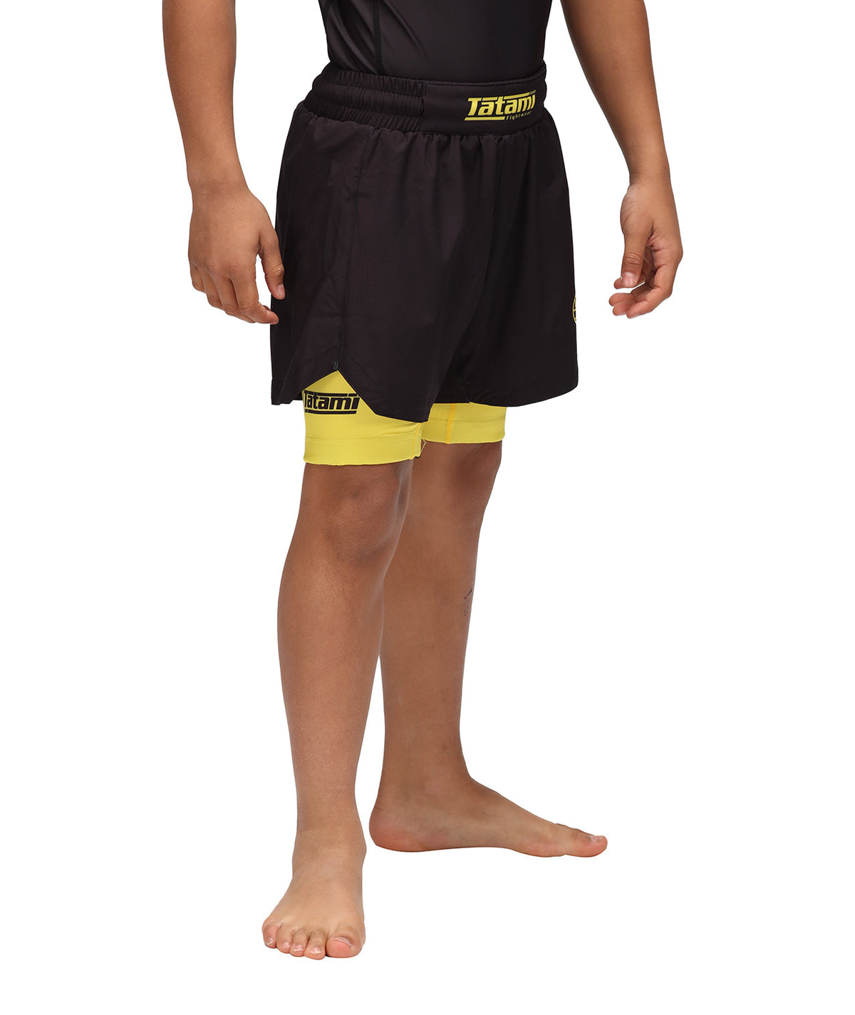 Kids Dual Layer Grappling Shorts - Yellow