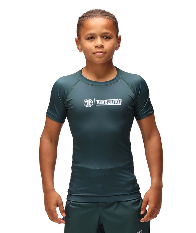 Image of Tatami Fightwear Kids Impact Short Sleeve Rash Guard - Green