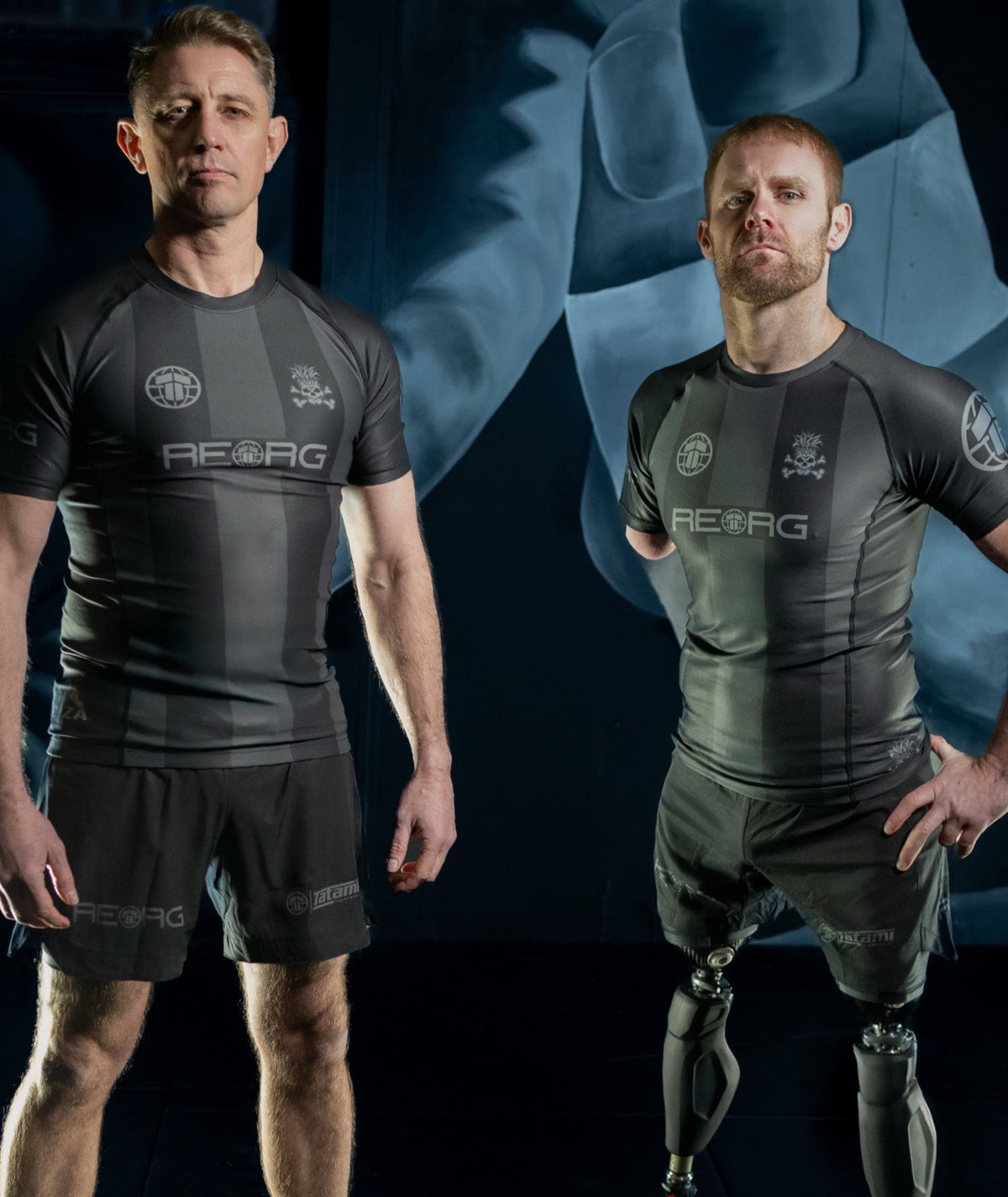 Reorg Striped Rash Guard - Black & Grey