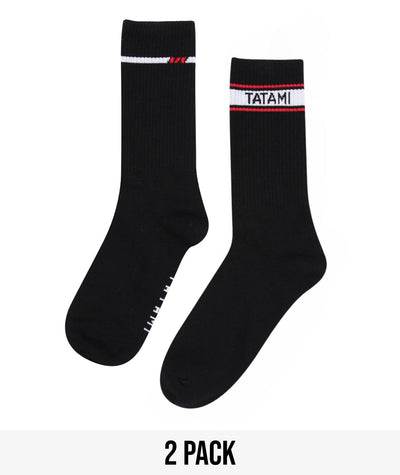 Tatami Crew Socks (2 Pack) - Black