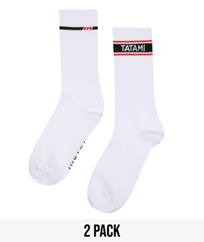 Tatami Crew Socks (2 Pack)  - White
