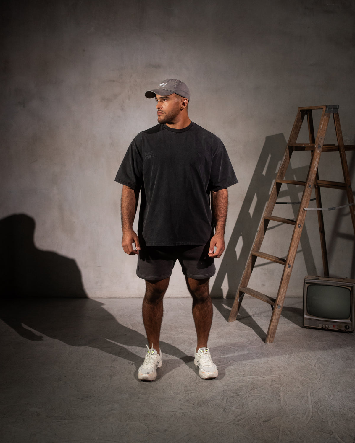 GRPLR Division Oversized Stone Washed T-Shirt - Grey