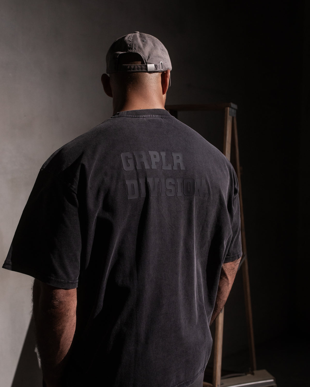 GRPLR Division Oversized Stone Washed T-Shirt - Grey