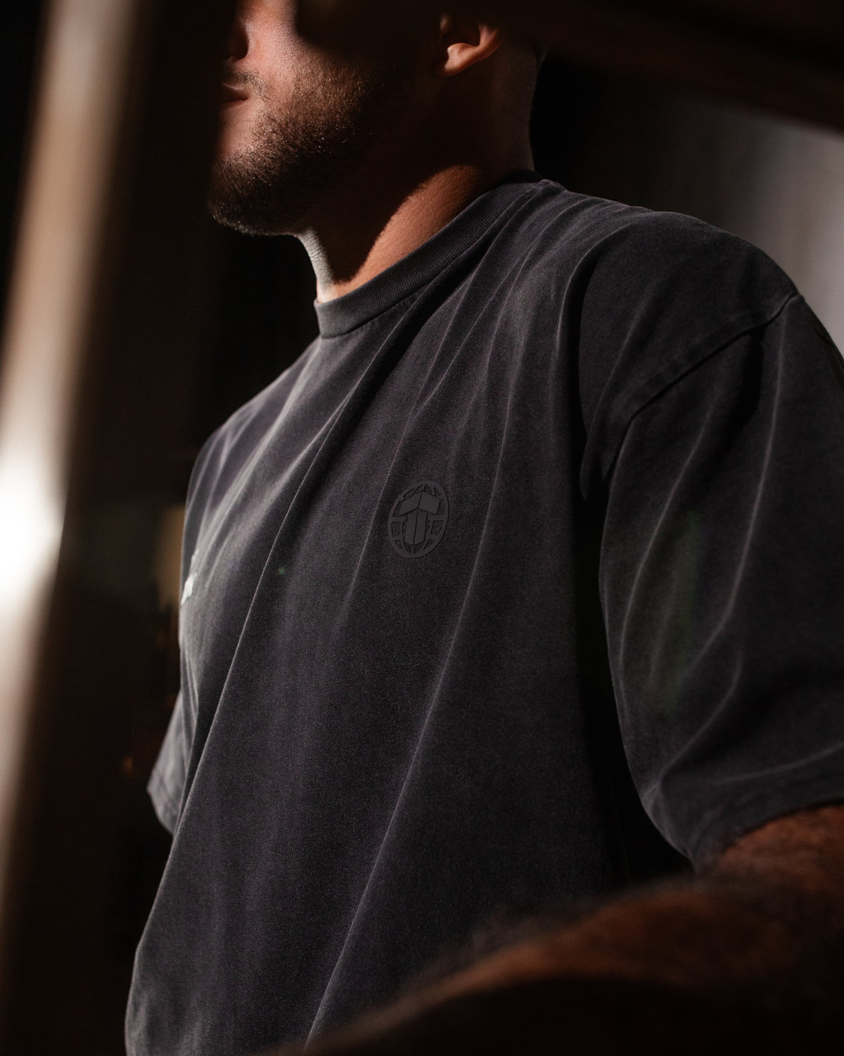 GRPLR Division Oversized Stone Washed T-Shirt - Grey