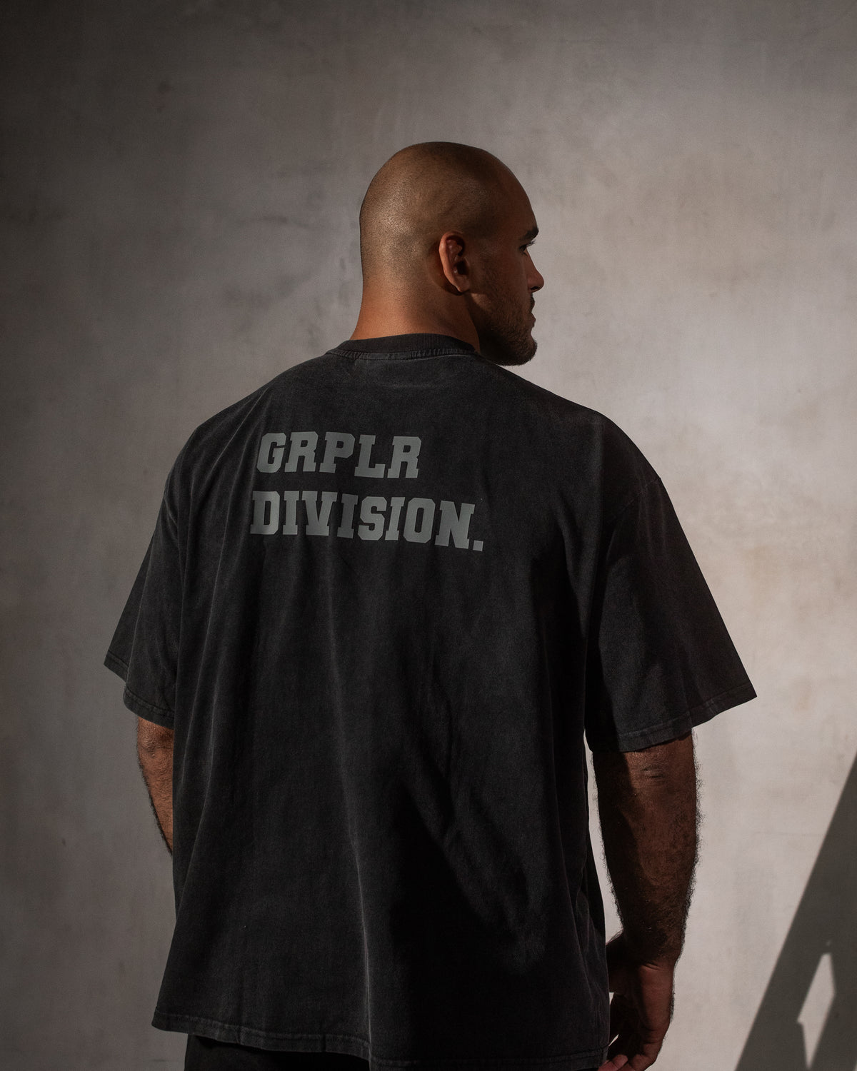 GRPLR Division Oversized Stone Washed T-Shirt - Black