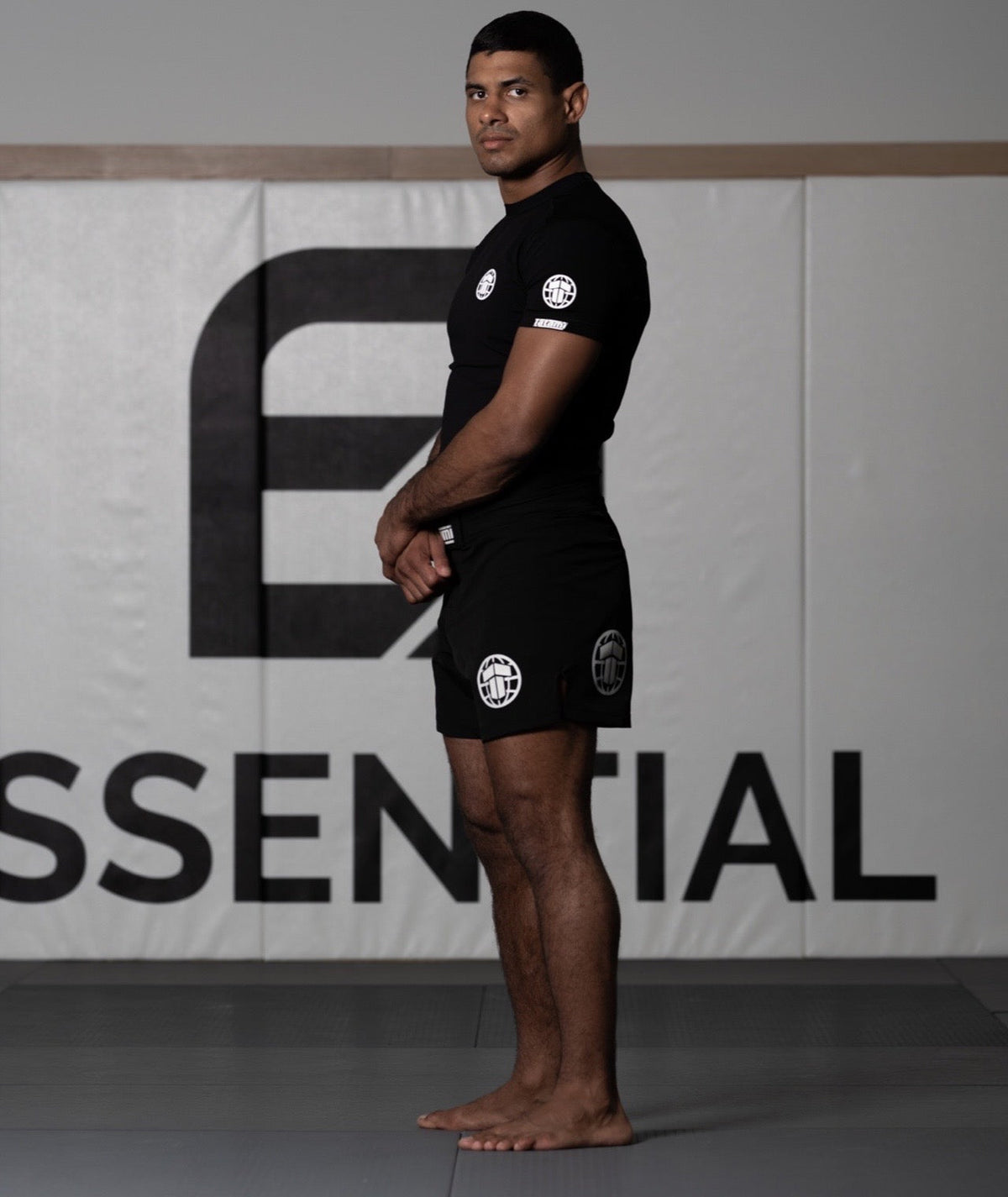 Tatami Pro Grappling Shorts - White on Black