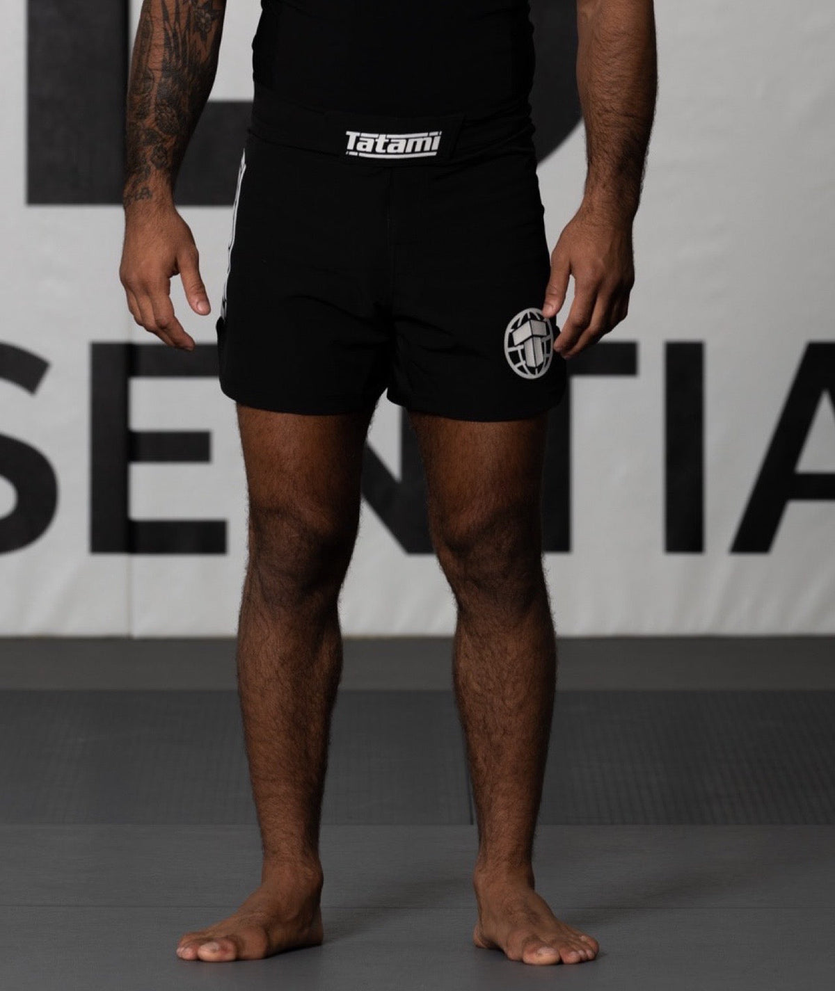 Tatami Pro Grappling Shorts - White on Black