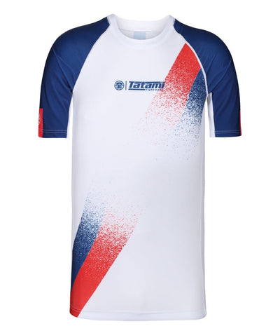 Kids Abstract Rash Guard - White & Navy