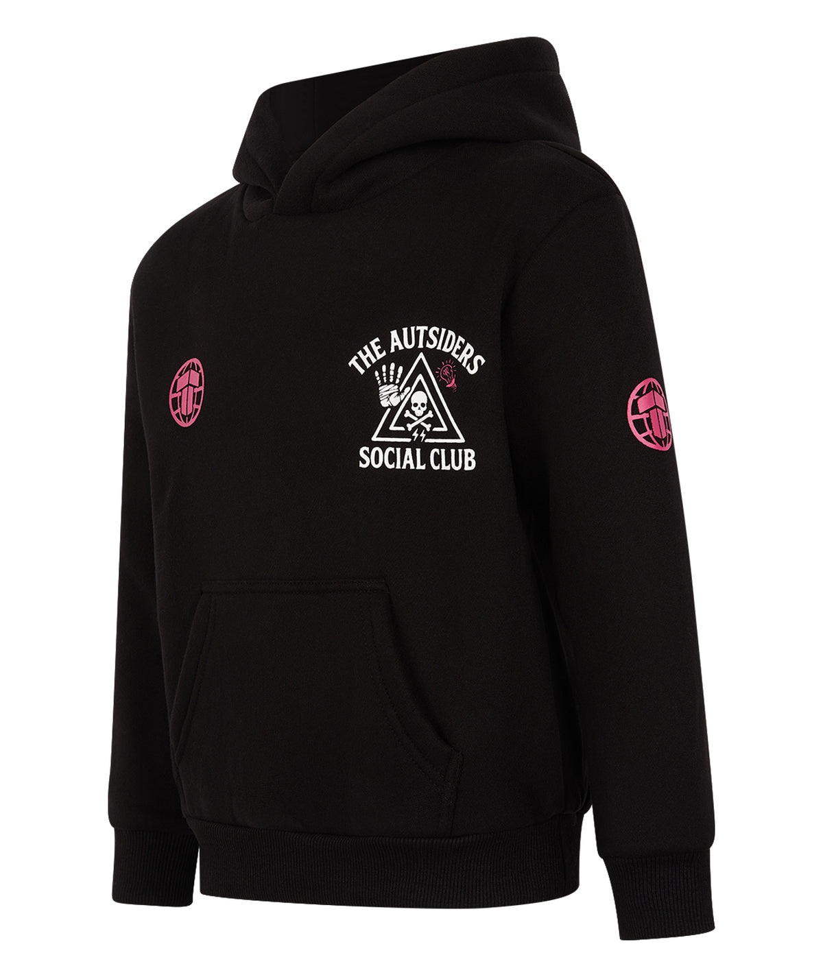 Kids Autsiders Social Club Oversized Hoodie - Black