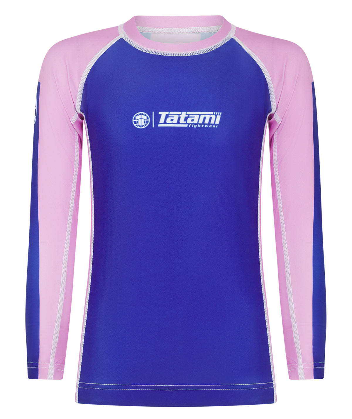 Kids Contrast Long Sleeve Rash Guard - Navy & Pink
