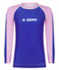 Kids Contrast Long Sleeve Rash Guard - Navy & Pink