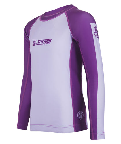 Kids Contrast Long Sleeve Rash Guard - Berry