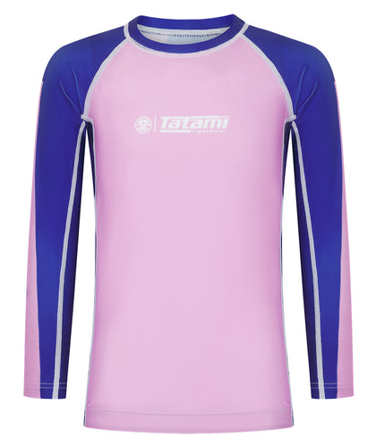 Kids Contrast Long Sleeve Rash Guard - Pink & Navy