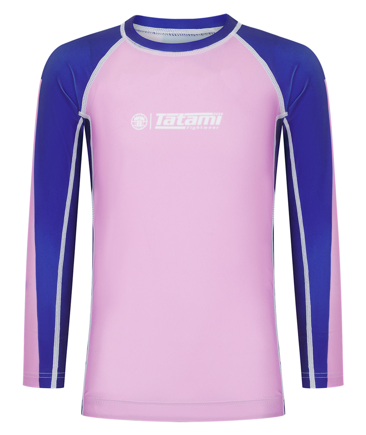 Kids Contrast Long Sleeve Rash Guard - Pink & Navy