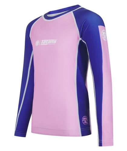 Kids Contrast Long Sleeve Rash Guard - Pink & Navy