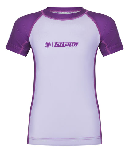 Kids Contrast Short Sleeve Rash Guard - Berry