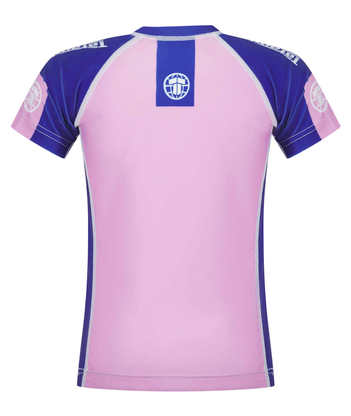 Kids Contrast Short Sleeve Rash Guard - Pink & Navy