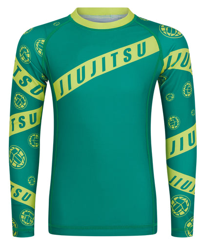 Kids Helena Taped Rash Guard - Green & Yellow