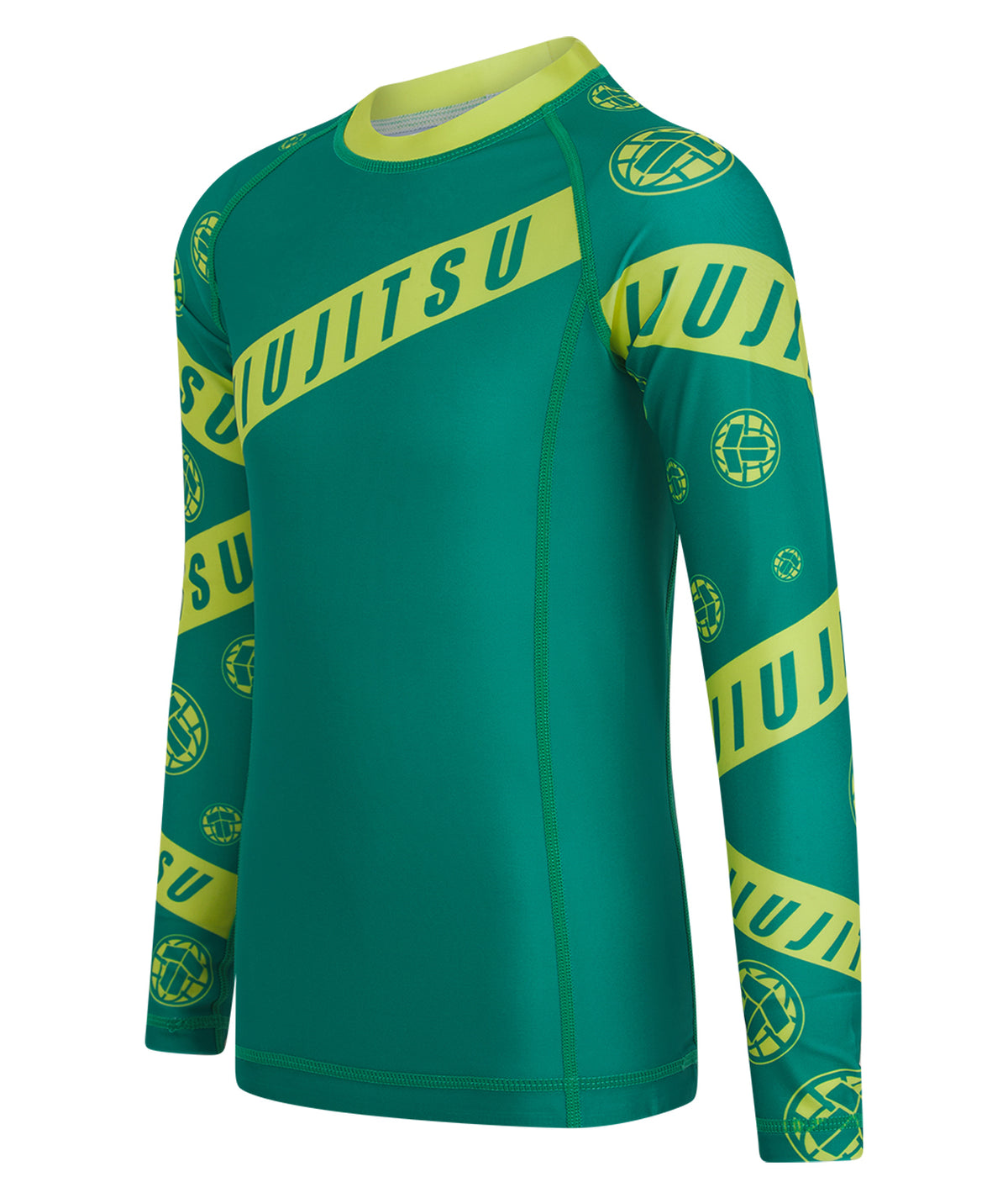 Kids Helena Taped Rash Guard - Green & Yellow