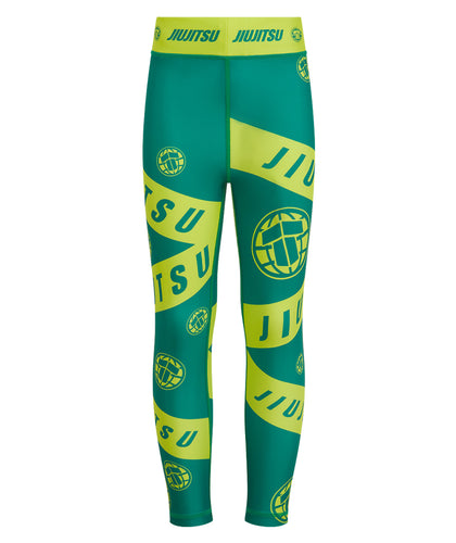 Kids Helena Taped Spats - Green & Yellow