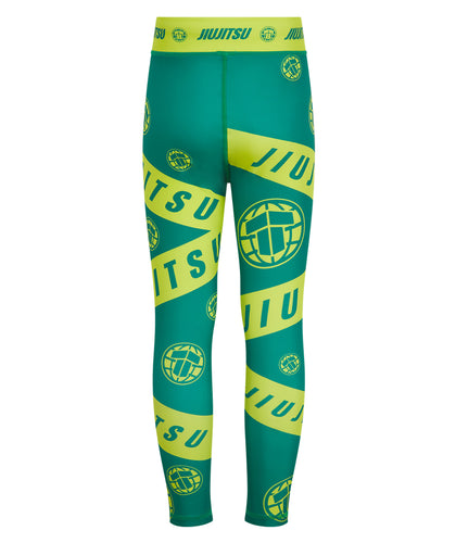 Kids Helena Taped Spats - Green & Yellow