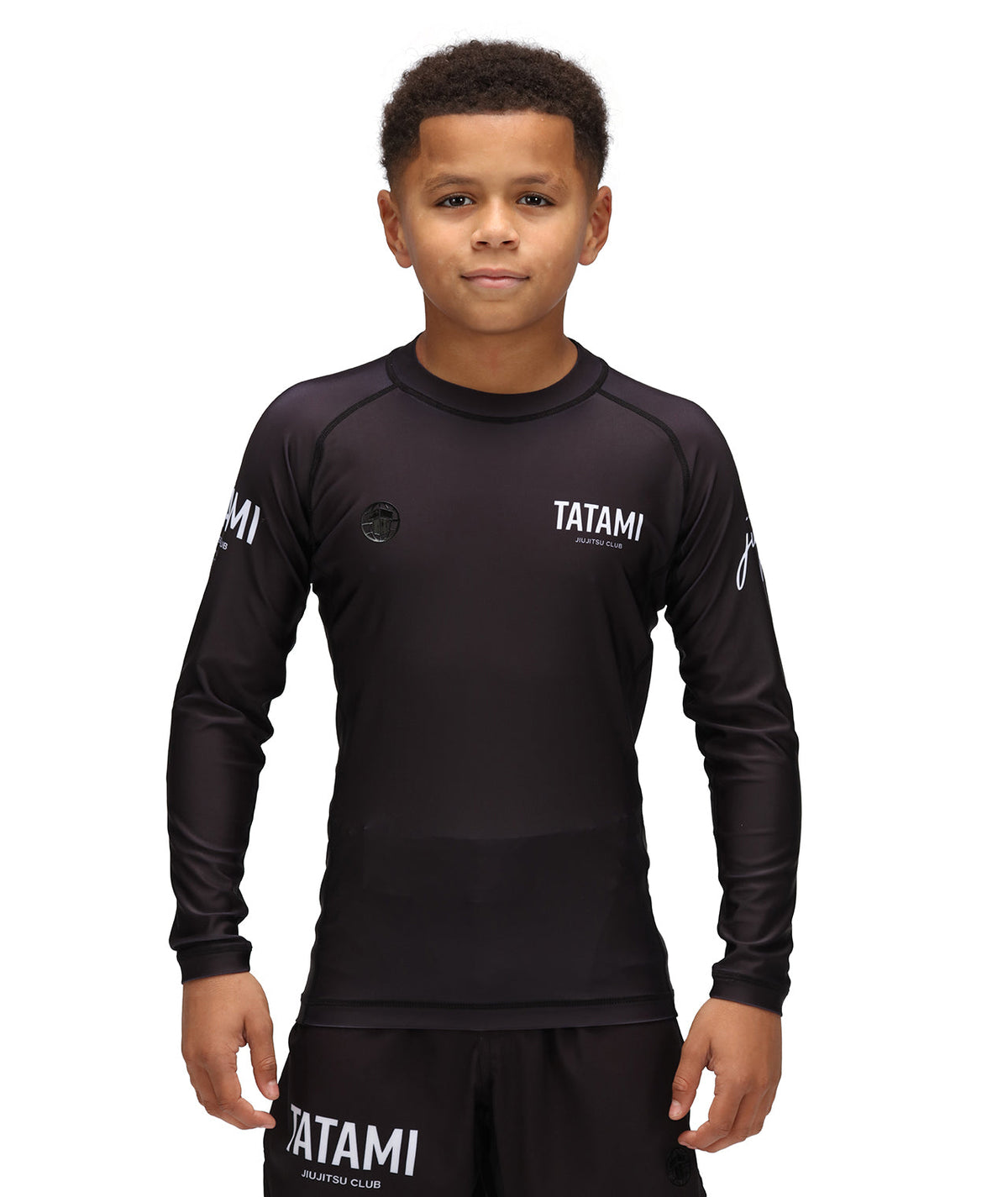 Kids JJ Club Long Sleeve Rash Guard - Black