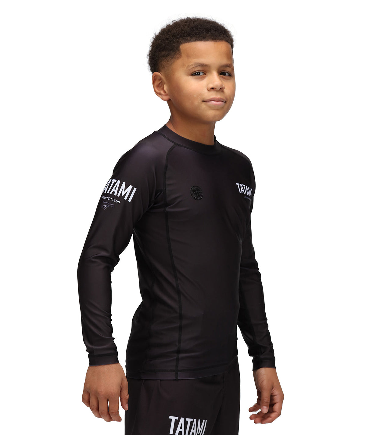 Kids JJ Club Long Sleeve Rash Guard - Black
