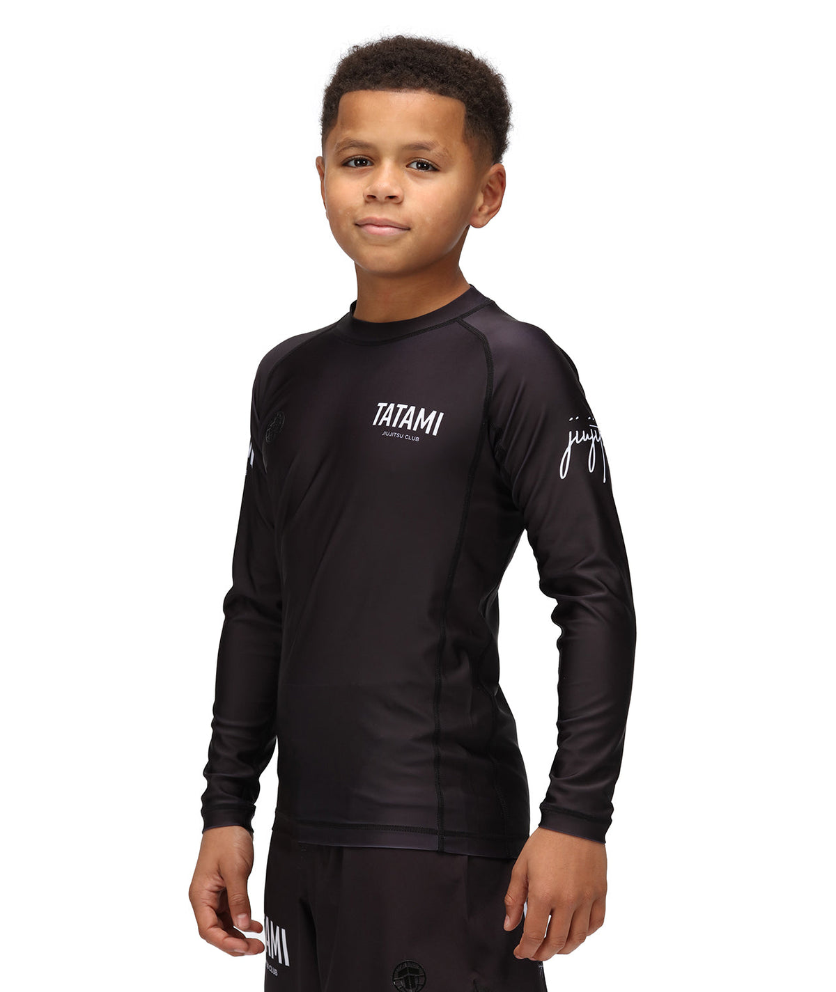 Kids JJ Club Long Sleeve Rash Guard - Black