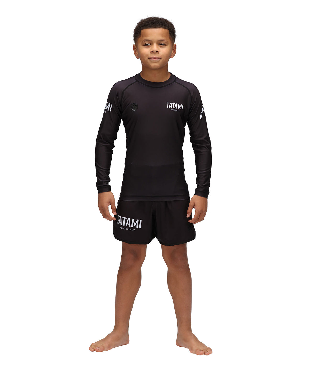 Kids JJ Club Long Sleeve Rash Guard - Black