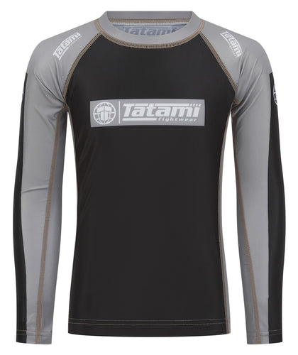 Kids IBJJF Ranked Long Sleeve Rash Guard - Grey