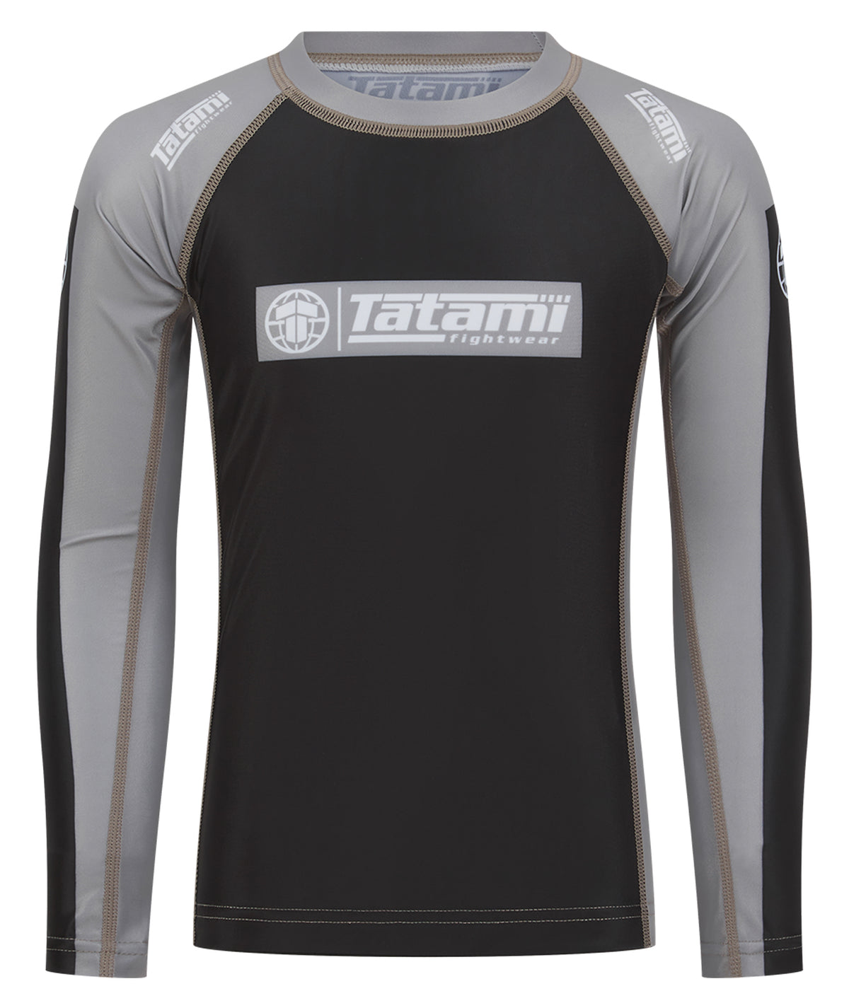 Kids IBJJF Ranked Long Sleeve Rash Guard - Grey