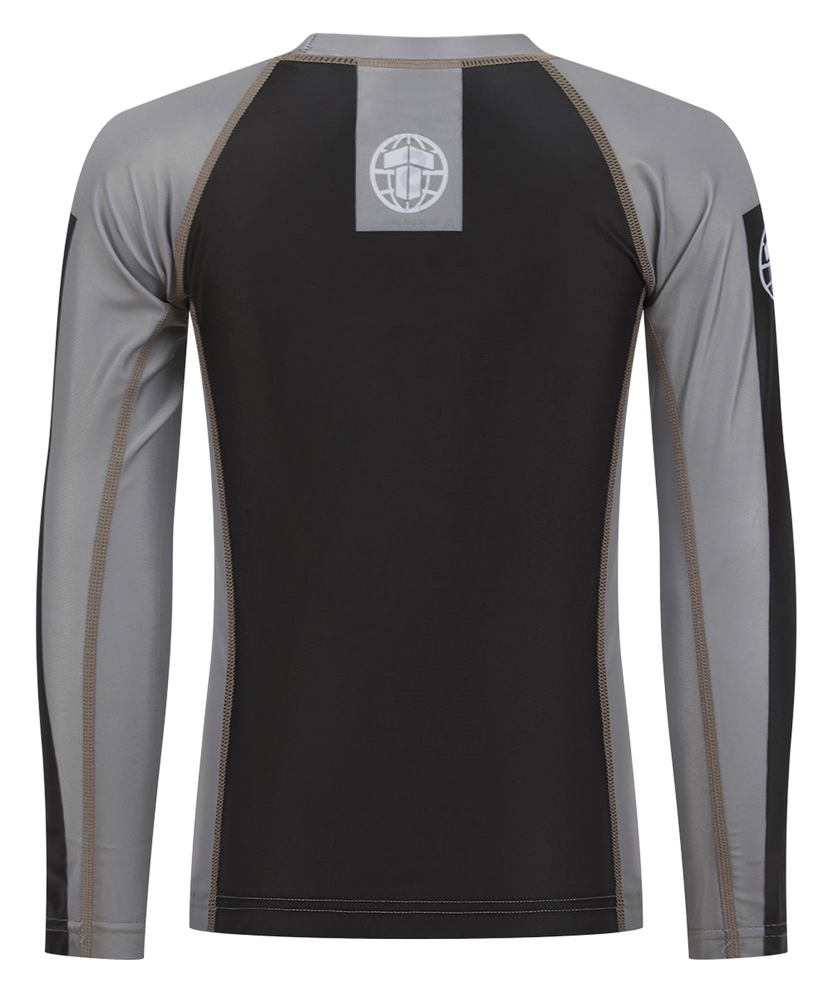 Kids IBJJF Ranked Long Sleeve Rash Guard - Grey