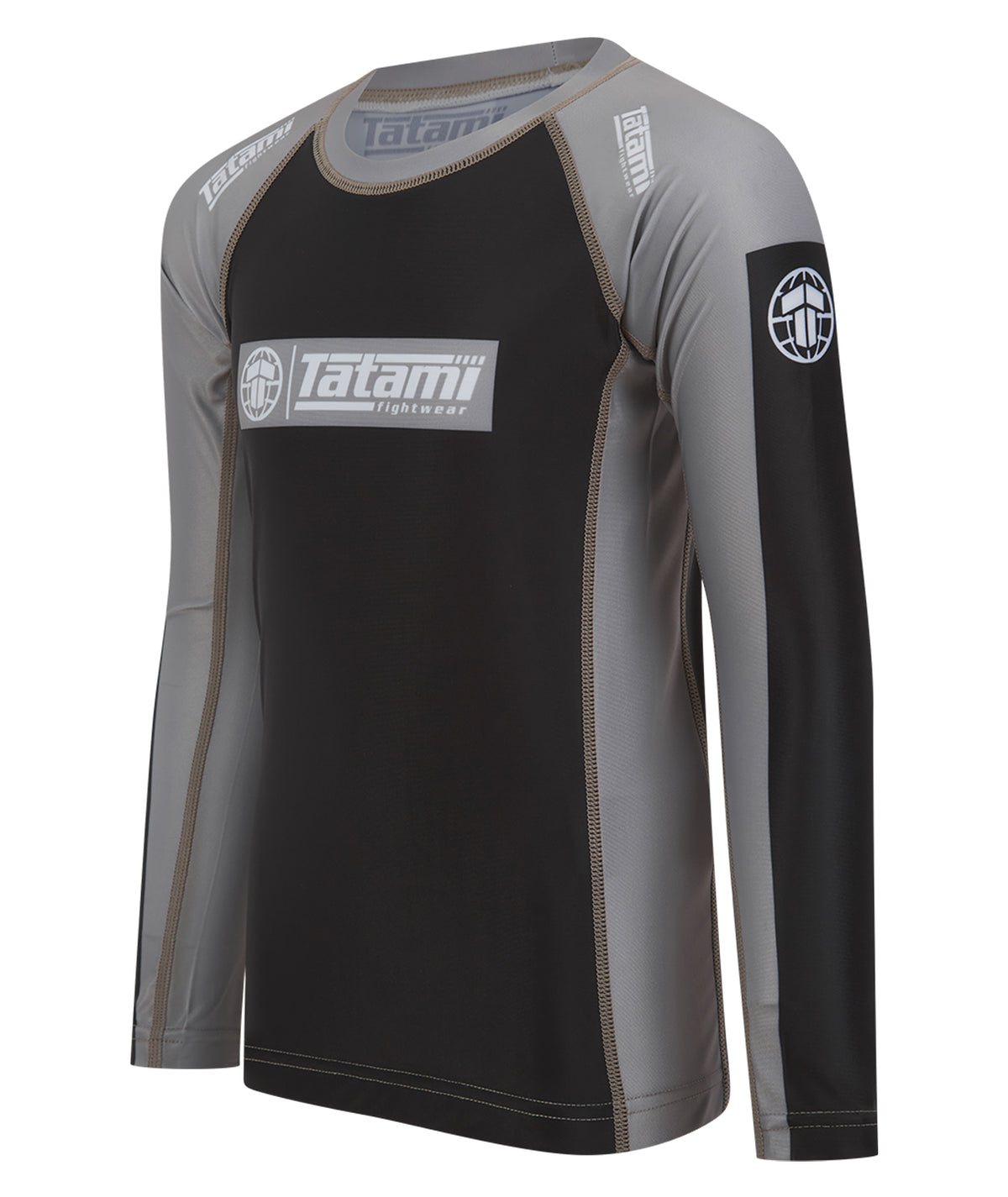 Kids IBJJF Ranked Long Sleeve Rash Guard - Grey