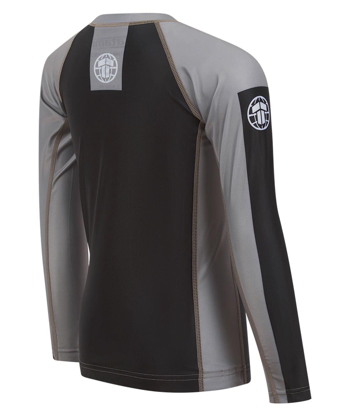 Kids IBJJF Ranked Long Sleeve Rash Guard - Grey