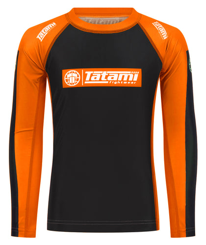 IBJJF Ranked Long Sleeve Rash Guard - Orange