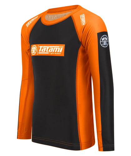 IBJJF Ranked Long Sleeve Rash Guard - Orange